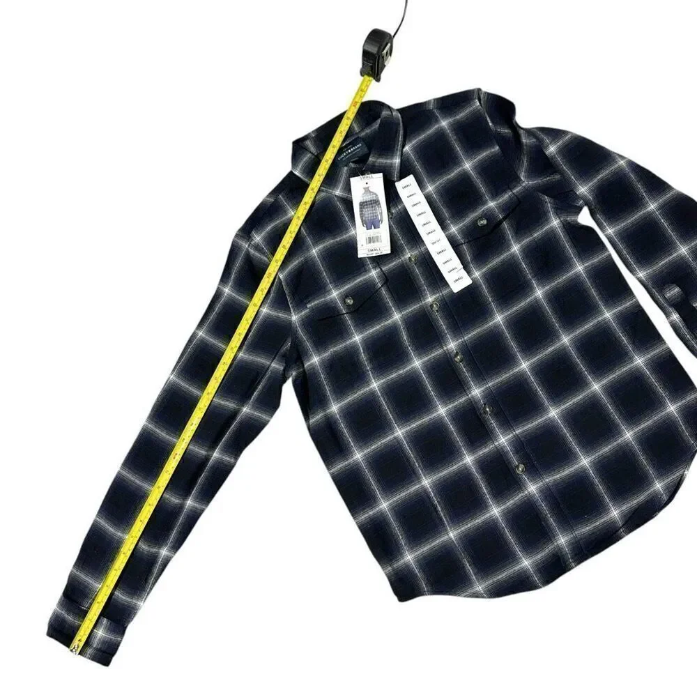 Lucky Brand Men's Flannel Dark Plaid Size Small - Picture 7 of 10